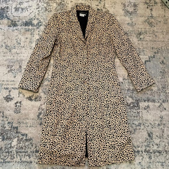 Donna Morgan Jackets & Blazers - Donna Morgan | Cheetah Print Long Blazer Style Lightweight Jacket Sz 8 Suede
